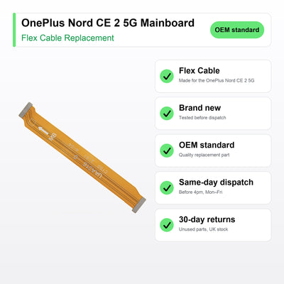 OnePlus Nord CE 2 5G Mainboard flex cable key facts: brand new, tested, same-day UK dispatch