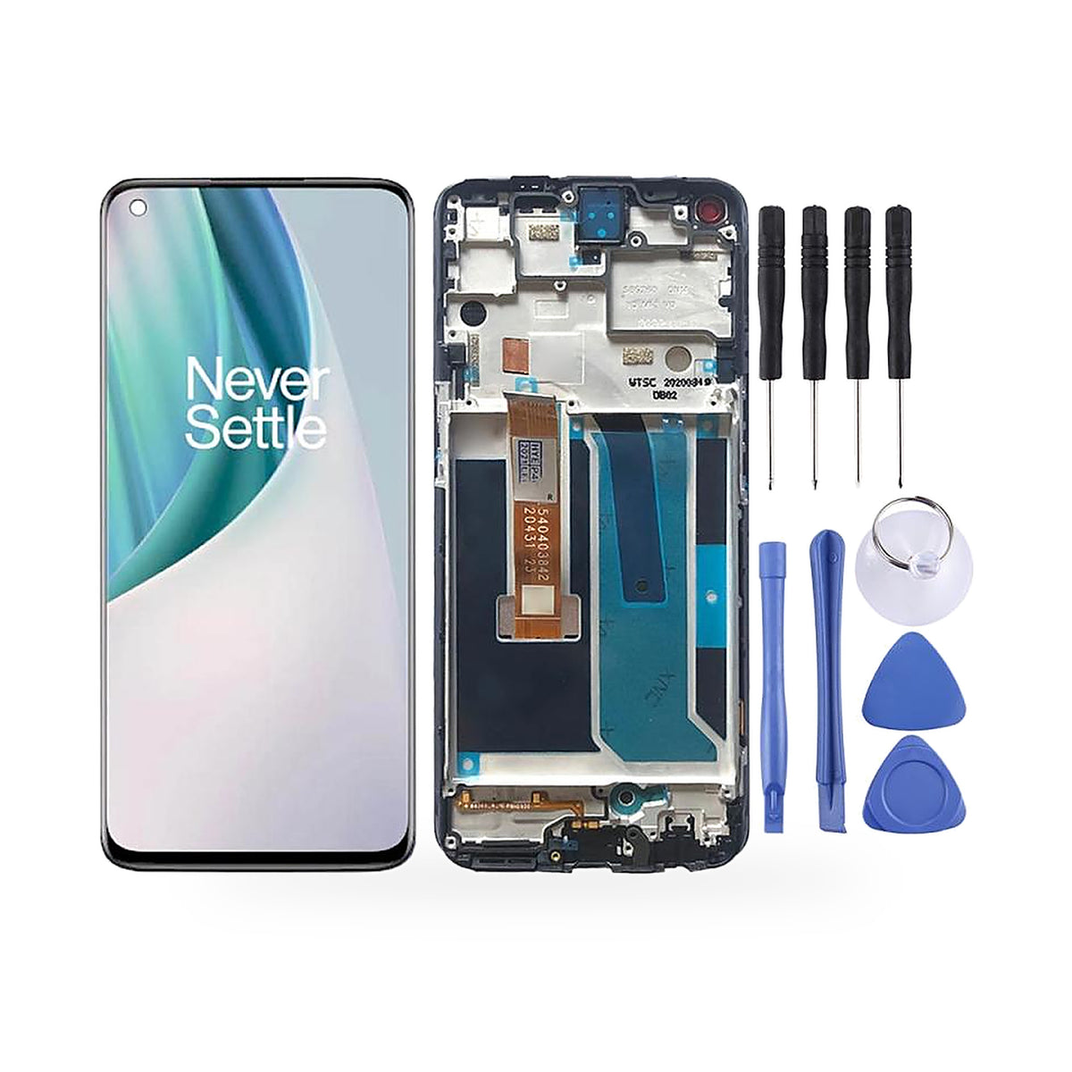 OnePlus Nord N10 5G LCD Screen and Touch Digitiser Assembly Replacement - new OEM standard screen on white background