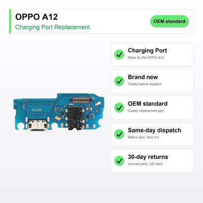 OPPO A12 charging port key facts: brand new, tested, same-day UK dispatch