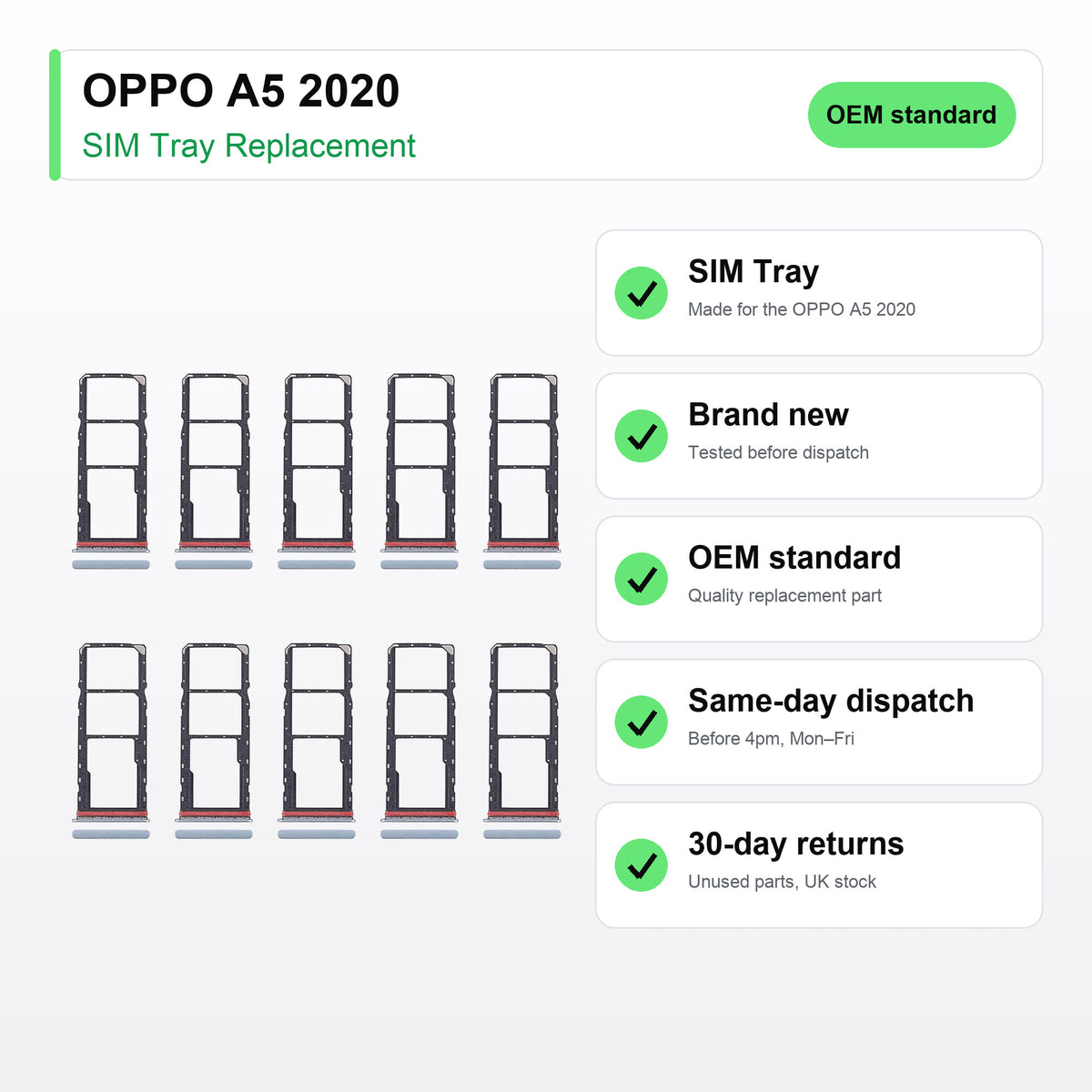 OPPO A5 2020 SIM tray key facts: brand new, tested, same-day UK dispatch