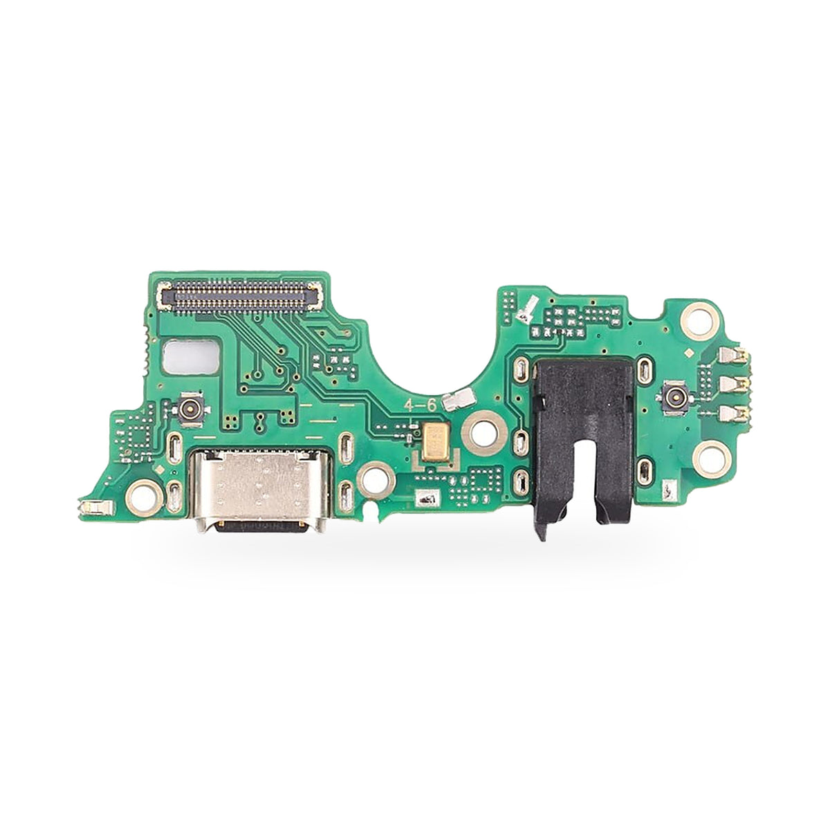 OPPO A54 / A55 / A74 / A93 5G Charging Port and Headphone Jack Flex Replacement - new OEM standard charging port on white bac