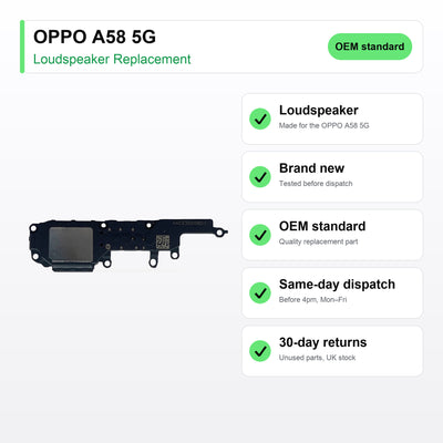 OPPO A58 5G loudspeaker key facts: brand new, tested, same-day UK dispatch