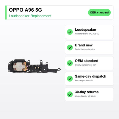 OPPO A96 5G loudspeaker key facts: brand new, tested, same-day UK dispatch