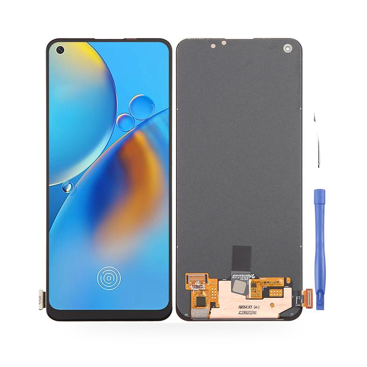 OPPO F19 LCD Screen and Touch Digitiser Assembly Replacement - new OEM standard screen on white background