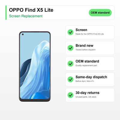 OPPO Find X5 Lite screen key facts: brand new, tested, same-day UK dispatch