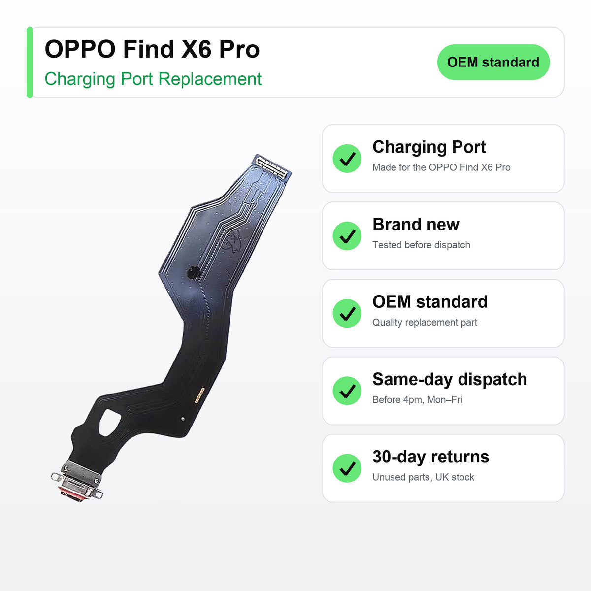 OPPO Find X6 Pro charging port key facts: brand new, tested, same-day UK dispatch