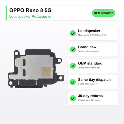 OPPO Reno 8 5G loudspeaker key facts: brand new, tested, same-day UK dispatch