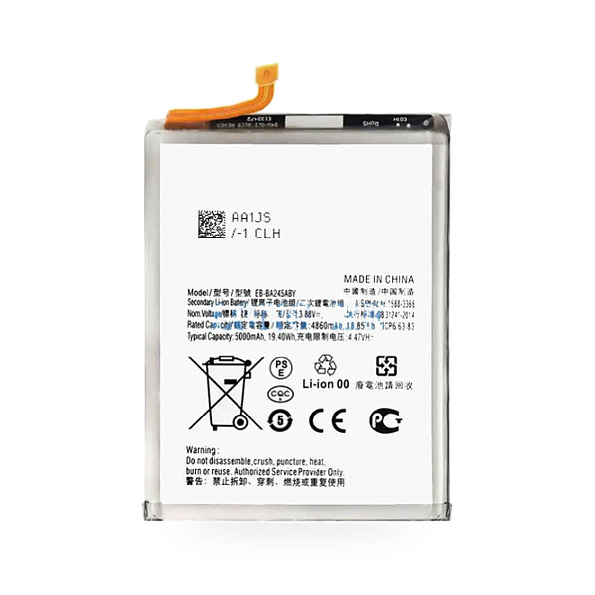 Samsung Galaxy A24 4G replacement battery on white background