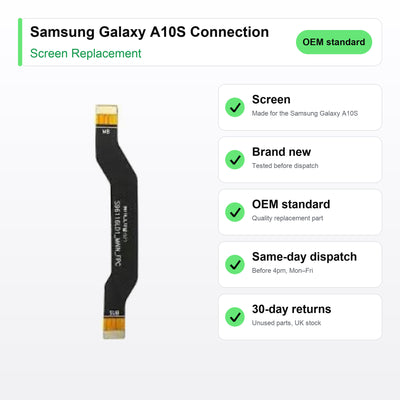 Samsung Galaxy A10S Connection screen key facts: brand new, tested, same-day UK dispatch