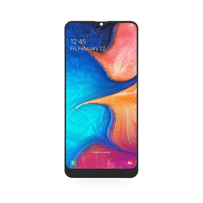 Samsung Galaxy A20 LCD Screen and Touch Digitiser Assembly Replacement - new OEM standard screen on white background
