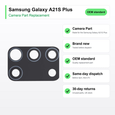 Samsung Galaxy A21S Plus camera lens key facts: brand new, tested, same-day UK dispatch