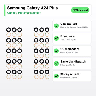 Samsung Galaxy A24 Plus camera lens key facts: brand new, tested, same-day UK dispatch