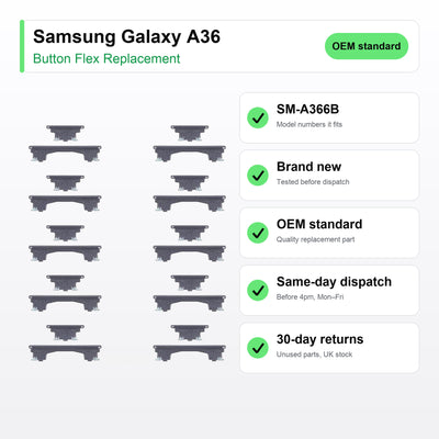Samsung Galaxy A36 button flex key facts: brand new, tested, same-day UK dispatch
