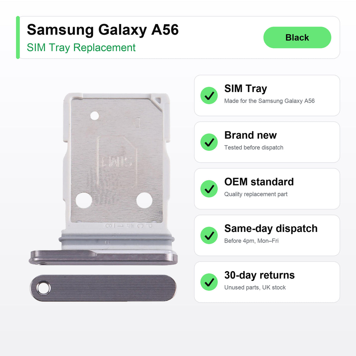 Samsung Galaxy A56 SIM tray key facts: brand new, tested, same-day UK dispatch