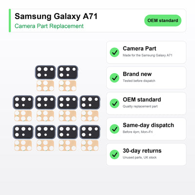 Samsung Galaxy A71 camera lens key facts: brand new, tested, same-day UK dispatch