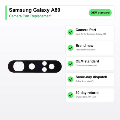 Samsung Galaxy A80 camera lens key facts: brand new, tested, same-day UK dispatch