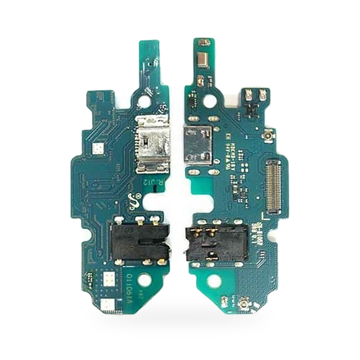 Samsung Galaxy M10 Headphone Jack Charging Port and Headphone Jack Flex Replacement - new OEM standard charging port on white