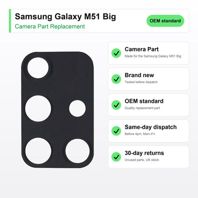 Samsung Galaxy M51 Big camera lens key facts: brand new, tested, same-day UK dispatch