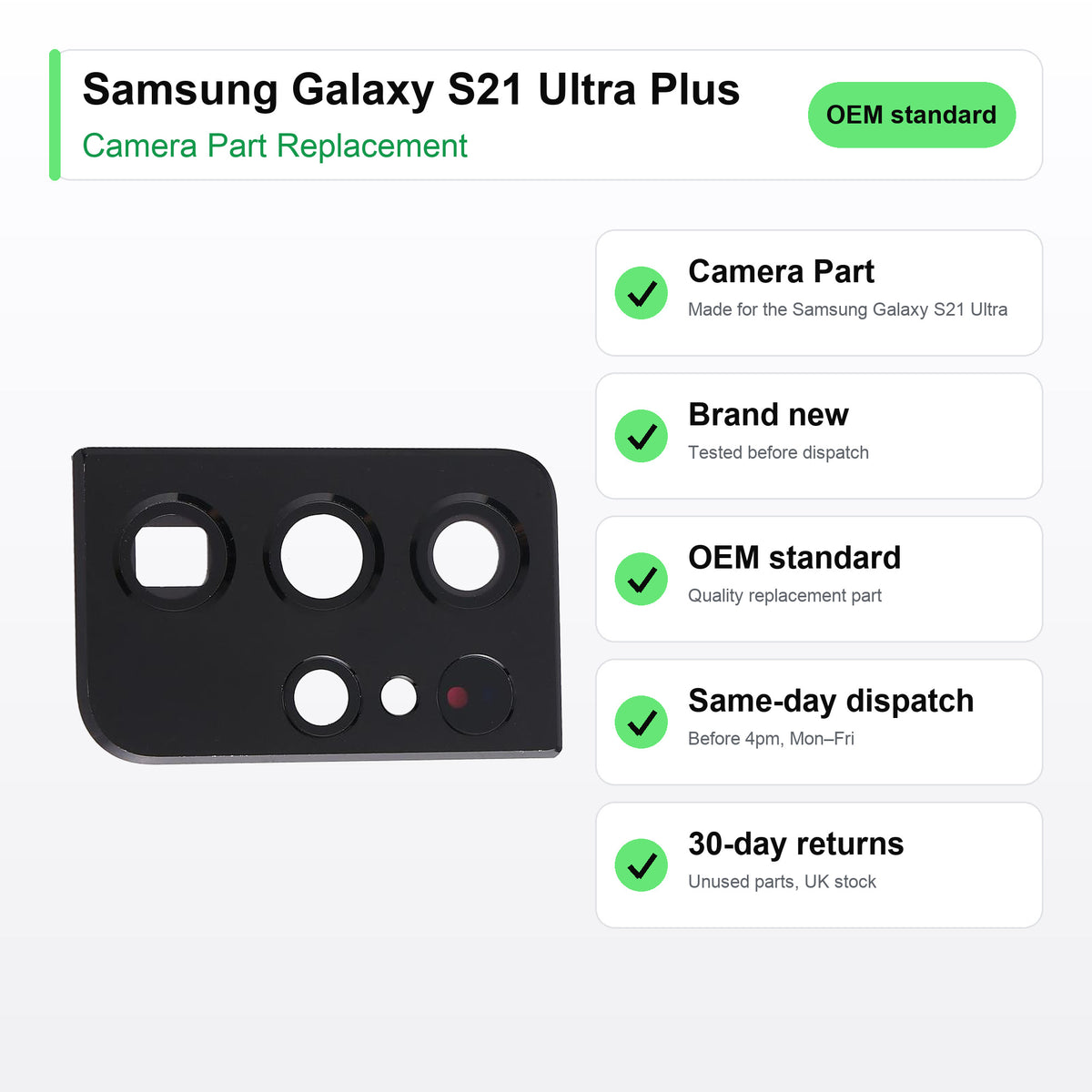 Samsung Galaxy S21 Ultra Plus camera lens key facts: brand new, tested, same-day UK dispatch