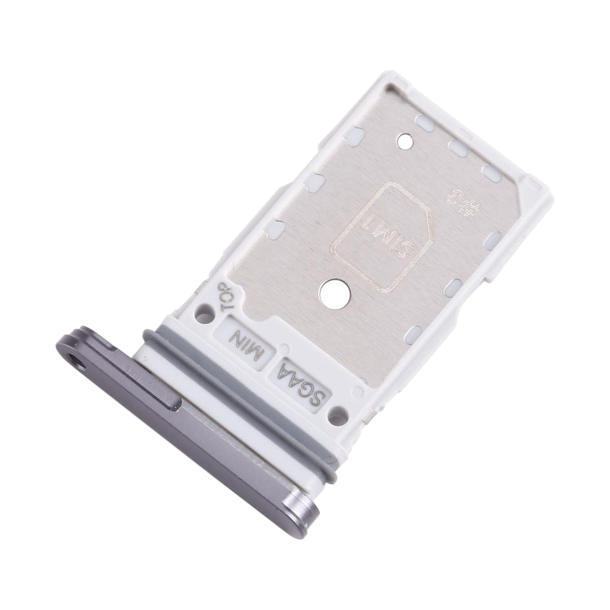 Samsung Galaxy S23 FE SIM card tray in Graphite, angled view