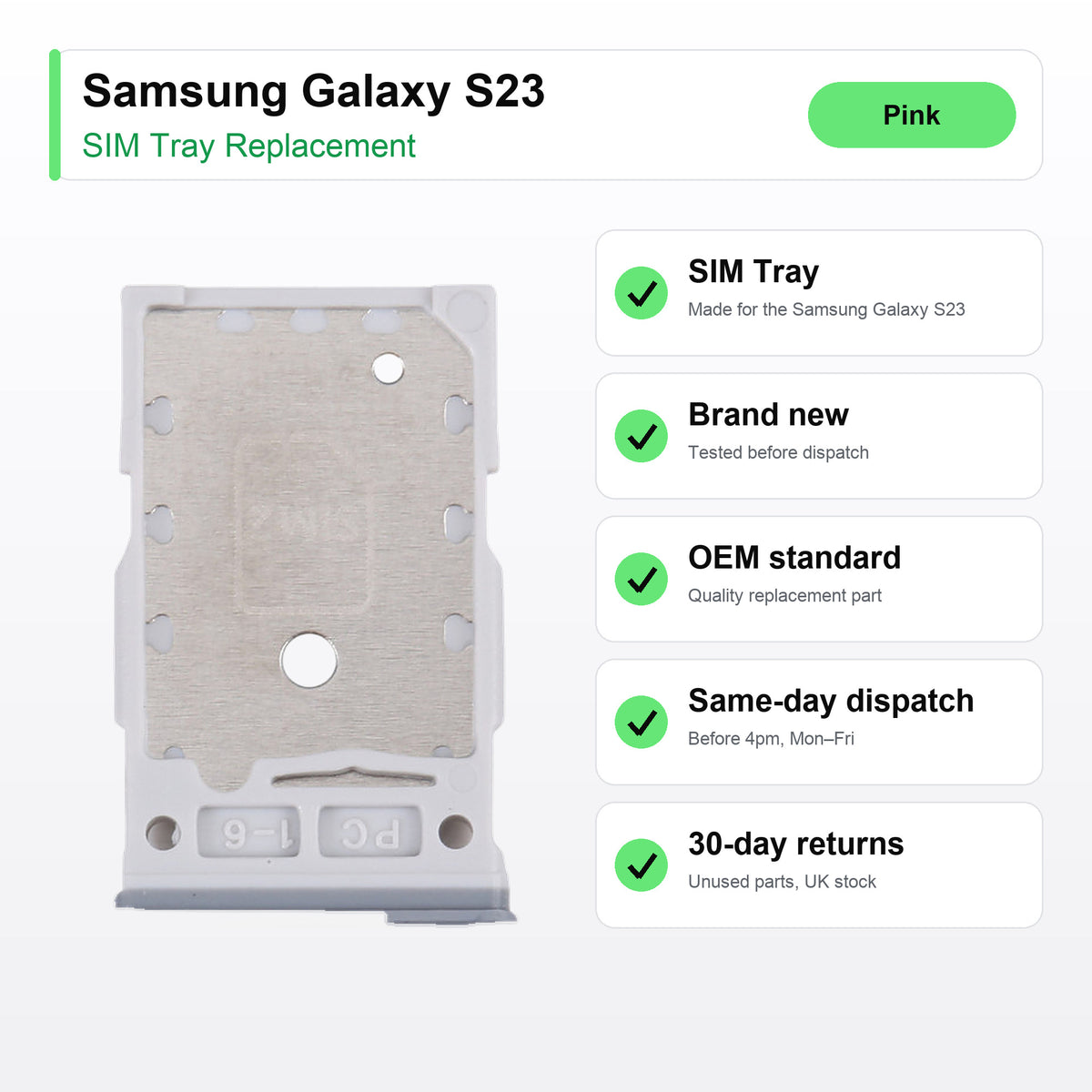 Samsung Galaxy S23 SIM tray key facts: brand new, tested, same-day UK dispatch