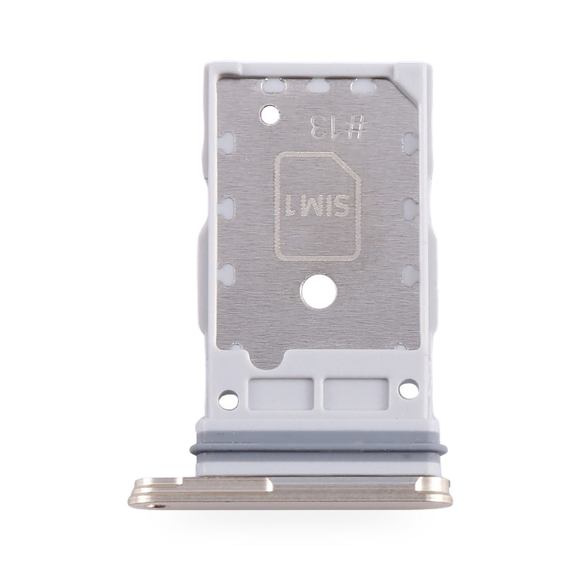 Samsung Galaxy S24 SIM Card Tray Holder Replacement (Gold) - new OEM standard SIM tray on white background