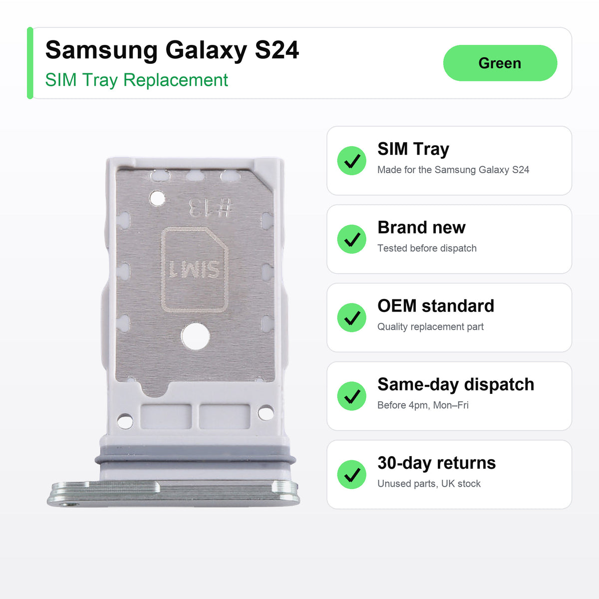 Samsung Galaxy S24 SIM tray key facts: brand new, tested, same-day UK dispatch