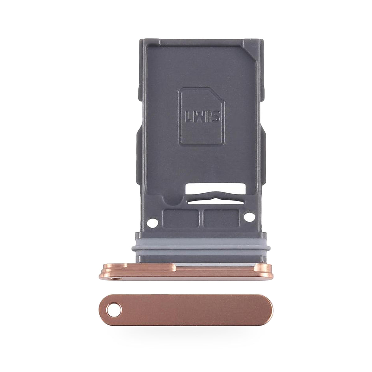 Samsung Galaxy S24 SIM Card Tray Holder Replacement (Orange) - new OEM standard SIM tray on white background