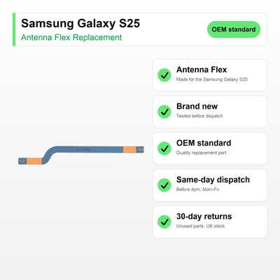 Samsung Galaxy S25 antenna flex key facts: brand new, tested, same-day UK dispatch