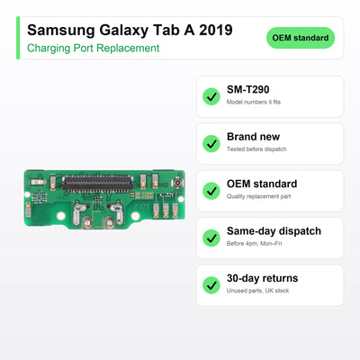 Samsung Galaxy Tab A 2019 charging port key facts: brand new, tested, same-day UK dispatch