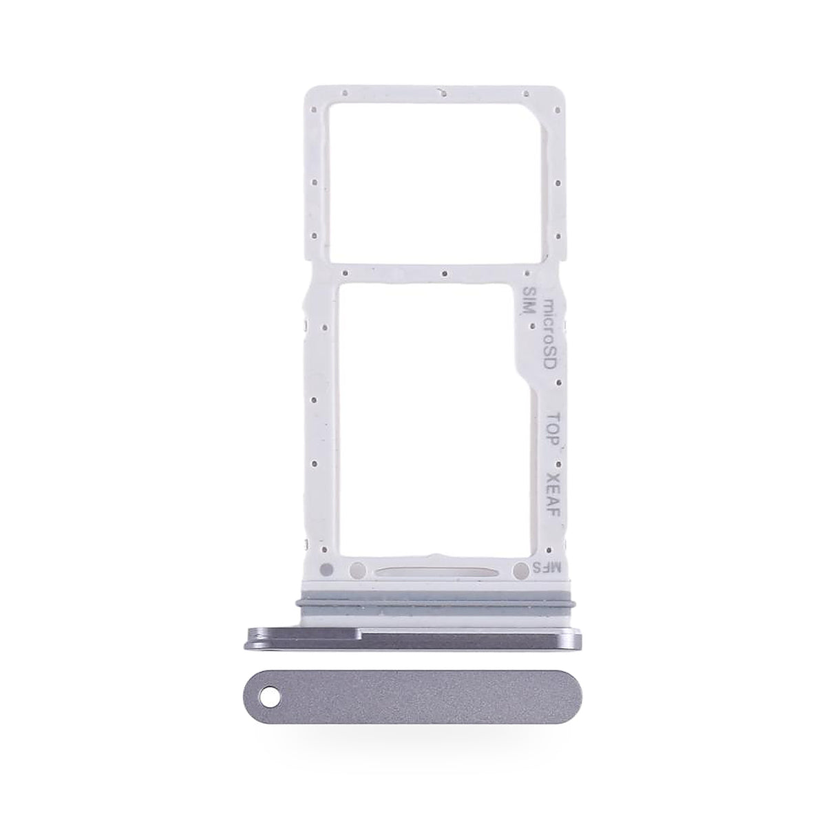 Samsung Galaxy Tab S9 FE Plus Plus / X616 SIM Card Tray Holder Replacement (Grey) - new OEM standard SIM tray on white backgr