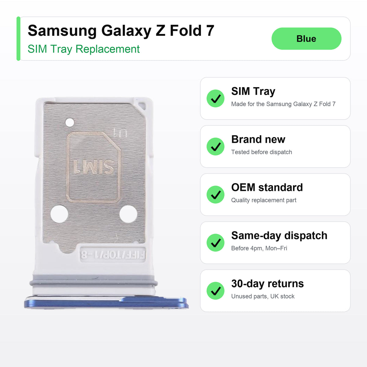 Samsung Galaxy Z Fold 7 SIM tray key facts: brand new, tested, same-day UK dispatch