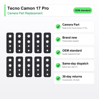 Tecno Camon 17 Pro camera lens key facts: brand new, tested, same-day UK dispatch