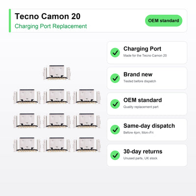 Tecno Camon 20 charging port key facts: brand new, tested, same-day UK dispatch