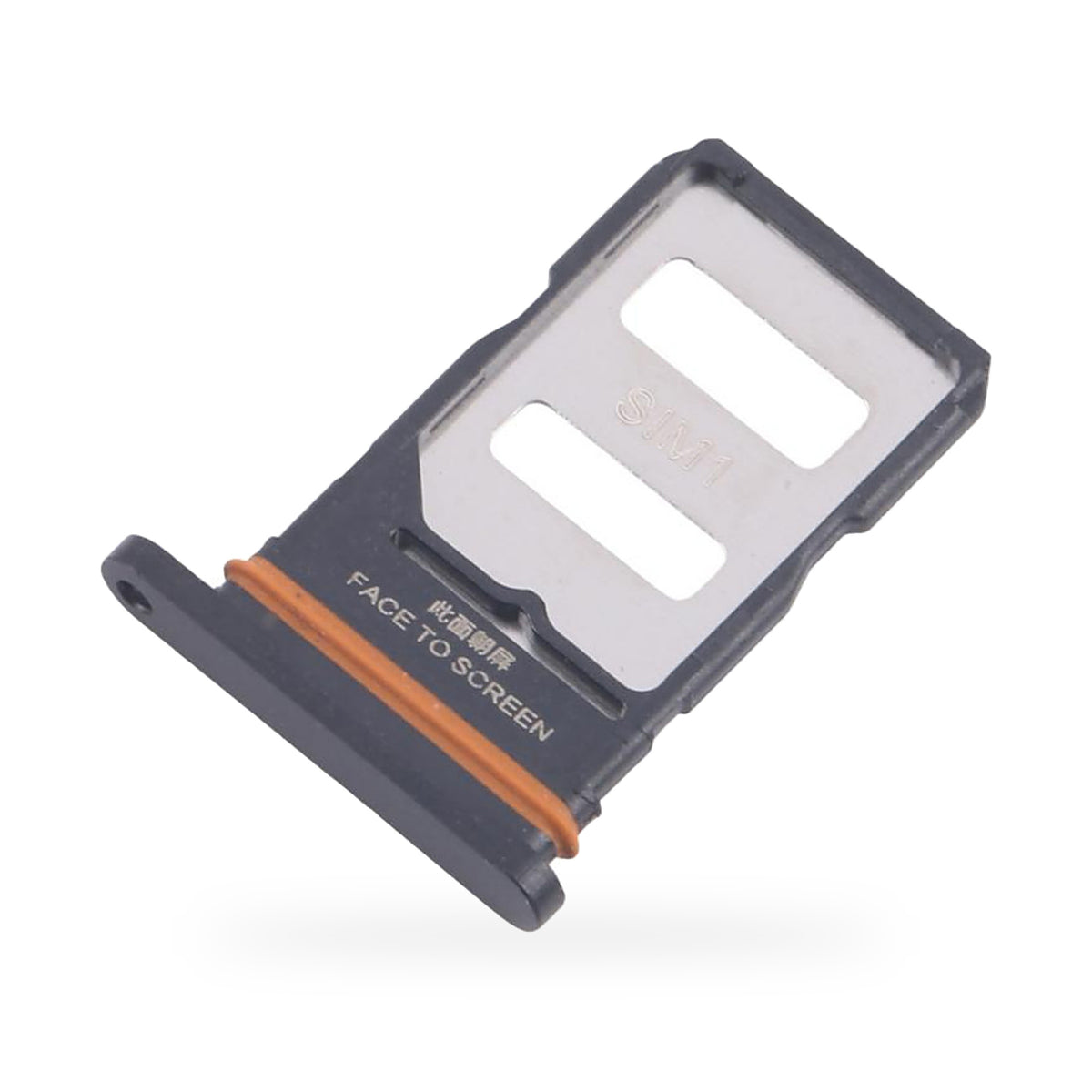 Tecno Camon 40 Pro 5G SIM Card Tray Holder Replacement (Black) - new OEM standard SIM tray on white background