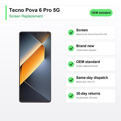 Tecno Pova 6 Pro 5G screen key facts: brand new, tested, same-day UK dispatch