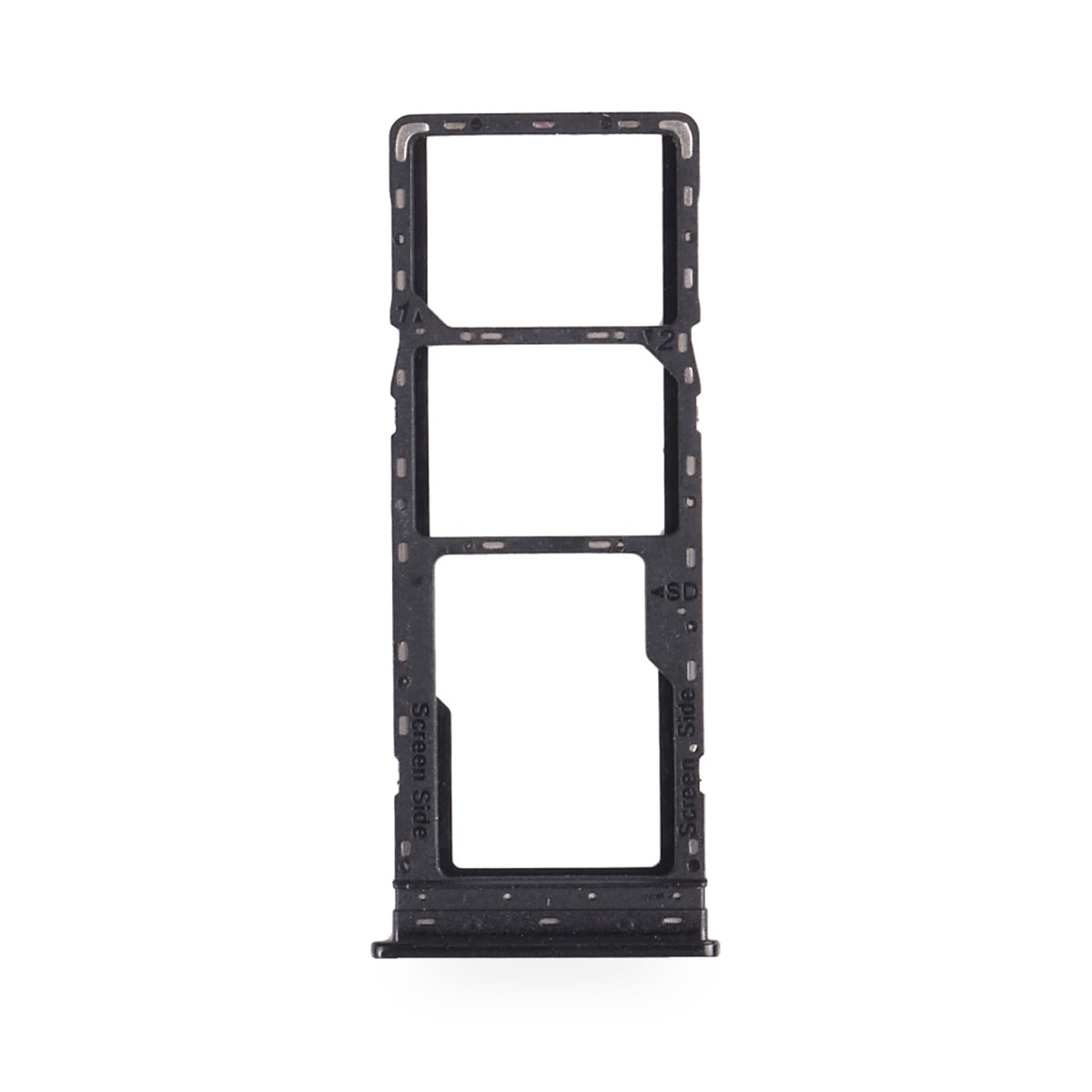 Tecno Spark 4 SIM Card Tray Holder Replacement (Black) - new OEM standard SIM tray on white background