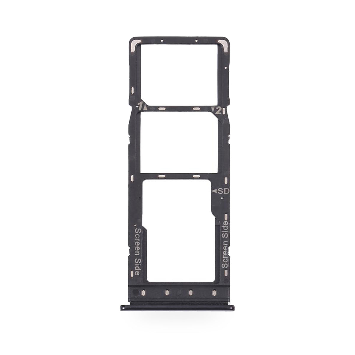 Tecno Spark 6 SIM Card Tray Holder Replacement (Black) - new OEM standard SIM tray on white background