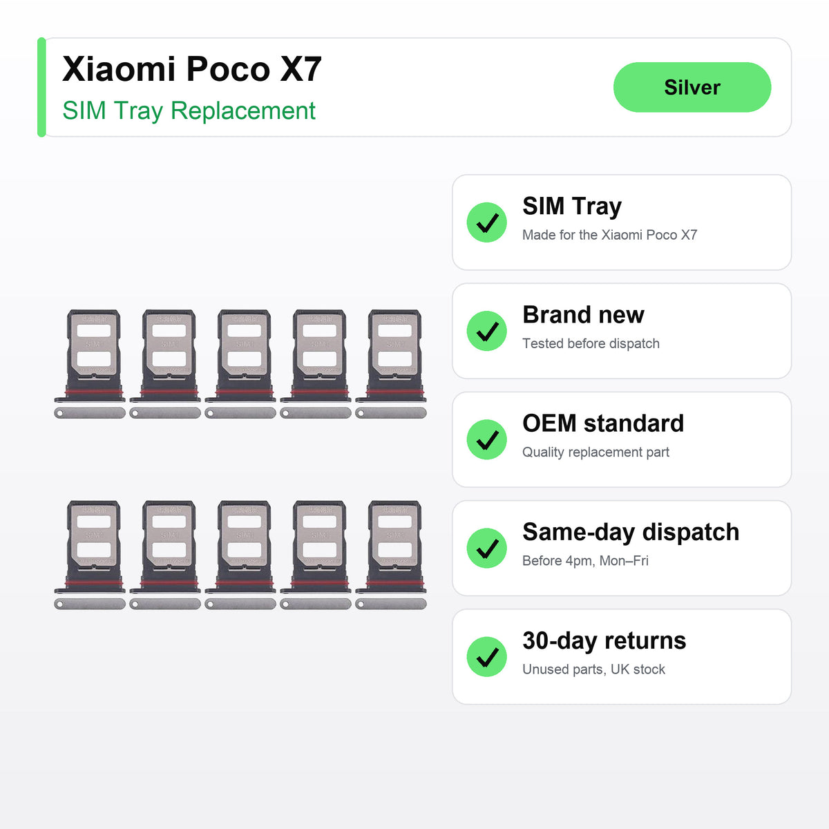 Xiaomi Poco X7 SIM tray key facts: brand new, tested, same-day UK dispatch