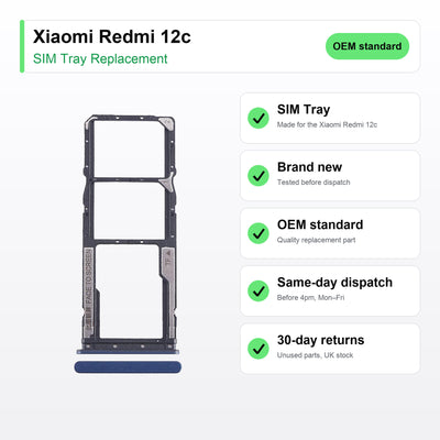 Xiaomi Redmi 12c SIM tray key facts: brand new, tested, same-day UK dispatch