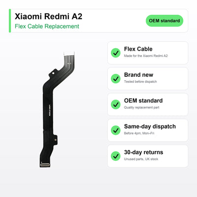 Xiaomi Redmi A2 flex cable key facts: brand new, tested, same-day UK dispatch