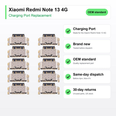 Xiaomi Redmi Note 13 4G charging port key facts: brand new, tested, same-day UK dispatch