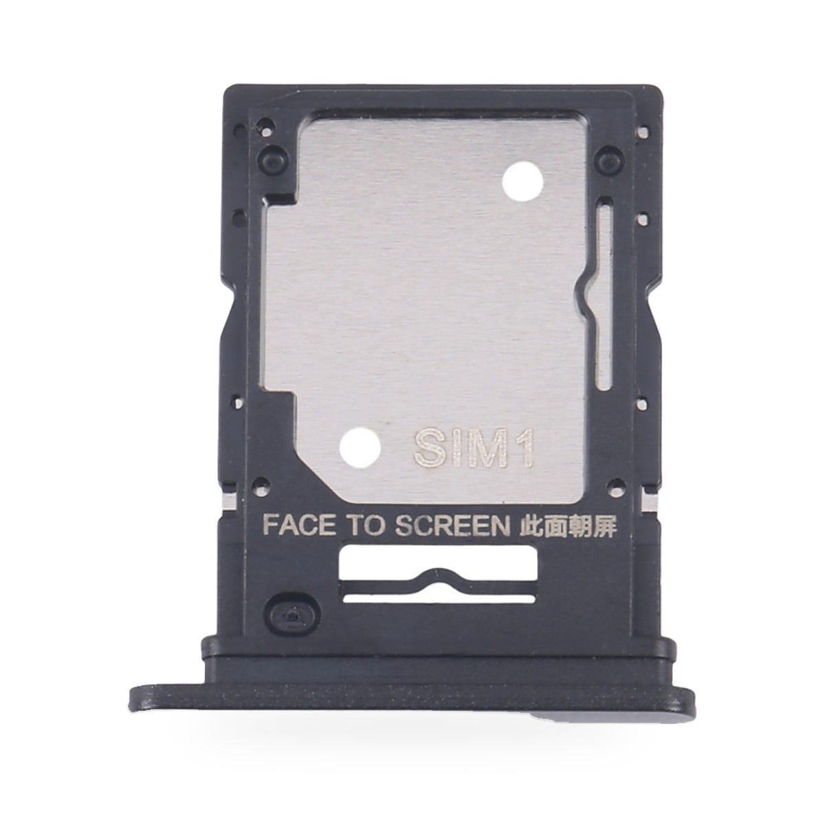 Xiaomi Redmi Note 13 4G SIM Card Tray Holder Replacement (Black) - new OEM standard SIM tray on white background