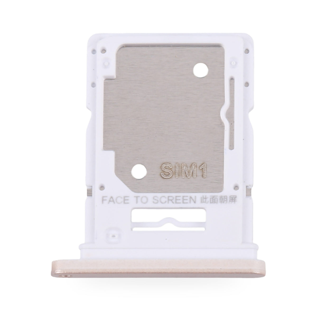 Xiaomi Redmi Note 13 4G SIM Card Tray Holder Replacement (Gold) - new OEM standard SIM tray on white background