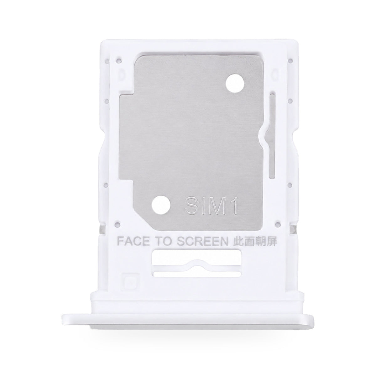 Xiaomi Redmi Note 13 4G SIM Card Tray Holder Replacement (White) - new OEM standard SIM tray on white background