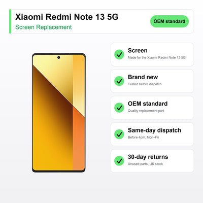 Xiaomi Redmi Note 13 5G screen key facts: brand new, tested, same-day UK dispatch