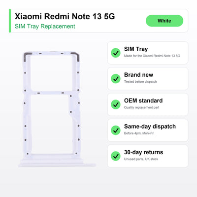 Xiaomi Redmi Note 13 5G SIM tray key facts: brand new, tested, same-day UK dispatch
