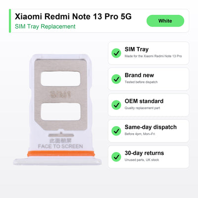 Xiaomi Redmi Note 13 Pro 5G SIM tray key facts: brand new, tested, same-day UK dispatch