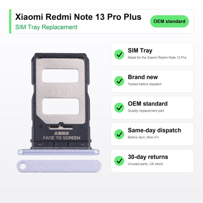 Xiaomi Redmi Note 13 Pro Plus SIM tray key facts: brand new, tested, same-day UK dispatch