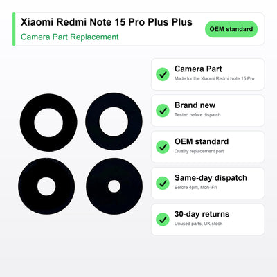Xiaomi Redmi Note 15 Pro Plus Plus camera lens key facts: brand new, tested, same-day UK dispatch